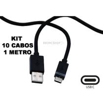 Kit 10 Cabos USB Tipo C de 1 Metro Economia e Durabilidade Máxima Kit 10 Cabos USB Tipo C de 1 Metro Economia e Durabilidade Máxima