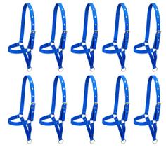 Kit 10 Cabrestos de Fita para Bezerro SV39020 - Azul Kit 10 Cabrestos de Fita para Bezerro SV39020 - Azul