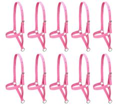 Kit 10 Cabrestos de Fita para Bezerro SV39022 - Rosa Kit 10 Cabrestos de Fita para Bezerro SV39022 - Rosa