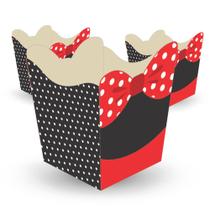 kit 10 Cachepo Papel cartonado Decoração Laço Vermelho festa kit 10 Cachepo Papel cartonado Decoração Laço Vermelho festa