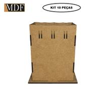 Kit 10 Cachepot Borda Ondulada Passa Fita P 7x7x10 Laser Mdf Madeira