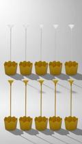 Kit 10 Cachepots Suporte Balão Dourado 33cm