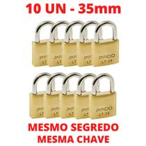 Kit 10 Cadeado Pado De 35mm Mesmo Segredo Iguais Mesma Chave