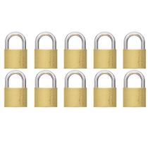 Kit 10 Cadeado Stam 45mm Latão Dourado Segredos Iguais