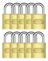 Kit 10 Cadeados Stam 20mm Zamac Mala Armário Academia Viagem Mochila Vestiário Chaves Diferentes Envio Rápido