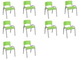 Kit 10 Cadeira Iso Infantil Creche, Escola Base Cinza Verde Claro Kit 10 Cadeira Iso Infantil Creche, Escola Base Cinza Verde Claro