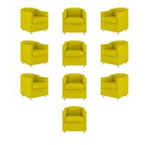 Kit 10 Cadeira Poltronas Decorativas Recepção Clinica Suede
