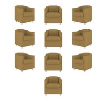 Kit 10 Cadeira Poltronas Decorativas Recepção Clinica Suede