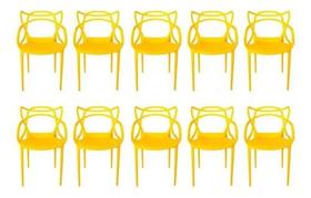 Kit 10 cadeiras allegra amarelas