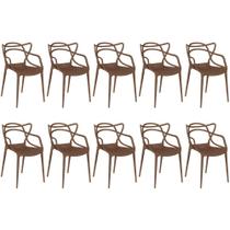 Kit 10 Cadeiras Allegra - Marrom