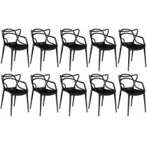 Kit 10 Cadeiras Allegra - Preto