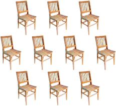 Kit 10 Cadeiras Conforto Madeira de Demolição Peroba Rosa Patina - Mattos Móveis Rústicos