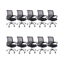 Kit 10 Cadeiras De Escritório Begonia Mesh Ergonômico Preto Kit 10 Cadeiras De Escritório Begonia Mesh Ergonômico Preto
