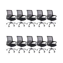 Kit 10 Cadeiras de Escritório Begonia Tela Mesh Ergonômica - Preto Kit 10 Cadeiras de Escritório Begonia Tela Mesh Ergonômica - Preto