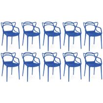 Kit 10 Cadeiras de Jantar Allegra Prática Empilhável - Azul Petróleo