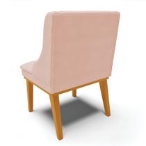 Kit 10 Cadeiras de Jantar Liz Veludo Rosê Base Fixa Madeira Castanho D03 - D'Rossi Kit 10 Cadeiras de Jantar Liz Veludo Rosê Base Fixa Madeira Castanho D03 - D'Rossi