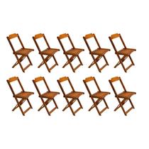 Kit 10 Cadeiras de Madeira Dobravel Mel - Móveis Guará