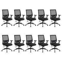 Kit 10 Cadeiras Escritório Diretor Ergonômica NR17 Genebra