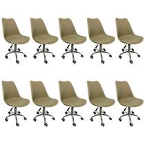 Kit 10 Cadeiras Escritório Secretária Decorativa Eames Chicago Kit 10 Cadeiras Escritório Secretária Decorativa Eames Chicago