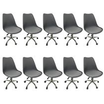 Kit 10 Cadeiras Escritório Secretária Decorativa Eames Chicago Kit 10 Cadeiras Escritório Secretária Decorativa Eames Chicago
