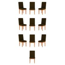 Kit 10 Cadeiras Estofadas Reforçadas Decorativa Para Mesa