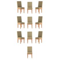 Kit 10 Cadeiras Estofadas Reforçadas Decorativa Para Mesa