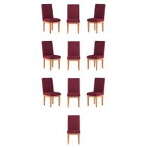 Kit 10 Cadeiras Estofadas Reforçadas Decorativa Para Mesa