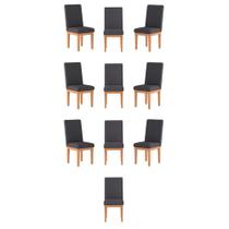 Kit 10 Cadeiras Estofadas Reforçadas Decorativa Para Mesa