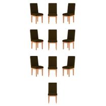 Kit 10 Cadeiras Estofadas Reforçadas Decorativa Para Mesa