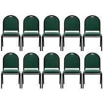 Kit 10 Cadeiras Hoteleiras Auditório Empilhável Linho M23 Verde - Mpozenato