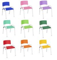 Kit 10 Cadeiras Infantil Iso, Escola, Base Branco- Variados