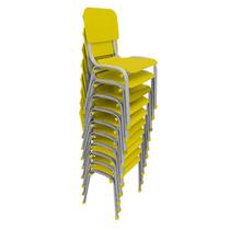 Kit 10 Cadeiras Infantil Polipropileno LG flex Reforçada Empilhável WP Kids Amarela - Lg Flex Cadeiras
