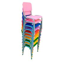 Kit 10 Cadeiras Infantil Polipropileno LG flex Reforçada Empilhável WP Kids Colorida - LG Flex Cadeiras