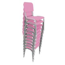Kit 10 Cadeiras Infantil Polipropileno LG flex Reforçada Empilhável WP Kids Rosa - LG Flex Cadeiras