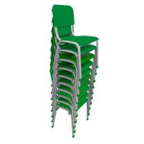 Kit 10 Cadeiras Infantil Polipropileno LG flex Reforçada Empilhável WP Kids Verde