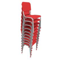 Kit 10 Cadeiras Infantil Polipropileno LG flex Reforçada Empilhável WP Kids Vermelha