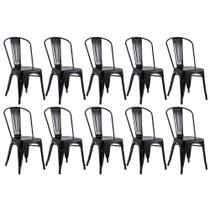 Kit 10 Cadeiras Iron Tolix PRETO