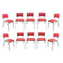 Kit 10 Cadeiras Iso Infantil Vermelho Brinquedoteca Escola Creche Igreja Empilhavel Kit 10 Cadeiras Iso Infantil Vermelho Brinquedoteca Escola Creche Igreja Empilhavel