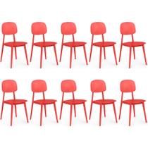 Kit 10 Cadeiras Itália para Sala/Cozinha em Polipropileno - Vermelho