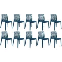 Kit 10 Cadeiras Laráz Gruvyer Design Anatômico Azul petróleo Kit 10 Cadeiras Laráz Gruvyer Design Anatômico Azul petróleo