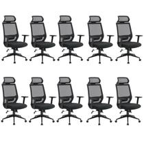 Kit 10 Cadeiras para Escritório Genebra Presidente com Nr17