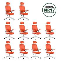Kit 10 Cadeiras para Escritório Presidente com Nr17 Astra Elements