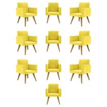 Kit 10 Cadeiras Poltronas Decorativa - Escritório - Recepção Cor:amarelo Kit 10 Cadeiras Poltronas Decorativa - Escritório - Recepção Cor:amarelo