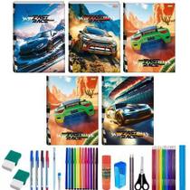 Kit 10 Caderno Grande Fast Race Capa Dura 80 Folhas 38 Itens Kit 10 Caderno Grande Fast Race Capa Dura 80 Folhas 38 Itens