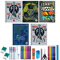 Kit 10 Caderno Grande Tilibra Arame Capa Dura Com 38 Itens Kit 10 Caderno Grande Tilibra Arame Capa Dura Com 38 Itens