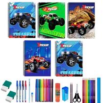 Kit 10 Caderno Pickup 80 Folhas Arame Capa Dura Com 36 Itens Kit 10 Caderno Pickup 80 Folhas Arame Capa Dura Com 36 Itens