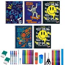 Kit 10 Caderno Tilibra Arame Espiral Capa Dura Com 38 Itens