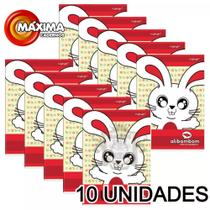 Kit 10 Cadernos Brochurão 60 Folhas Com Pauta Alibombom Capa Flexível - Materiais Escolares 44353-10