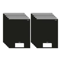 Kit 10 Cadernos de brochura Pequeno capa dura 96 folhas 140mm x 200mm Preto Kit 10 Cadernos de brochura Pequeno capa dura 96 folhas 140mm x 200mm Preto