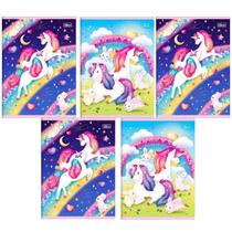 Kit 10 Cadernos Unicórnio Tilibra Brochura Grande 60 Folhas